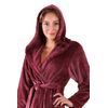 Dámský 3/4 hřejivý župan s kapucí SIENA vínová