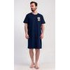 Pánská noční košile s krátkým rukávem Pivo - tmavě modrá