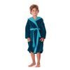 Dětský dlouhý župan s kapucí TAMPA duo petrolejová
