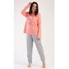 Dámské pyžamo dlouhé Silvie - meruňková