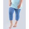 Dámské kalhoty 3/4 pyžamové dámské, 3/4 kalhoty, šité, bokové, s potiskem 19804P - lékořice aqua