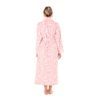 Dámský dlouhý župan se šálovým límcem FLORA světle růžová/bílá