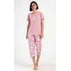 Dámské pyžamo kapri Méďa s polštářem - starorůžová