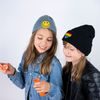 Roztomilá čepice pro děti šedomodrá