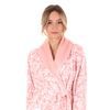 Dámský dlouhý župan se šálovým límcem FLORA světle růžová/bílá