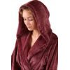 Dámský dlouhý hřejivý župan s kapucí SIENA mauve wine