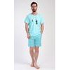Pánské pyžamo šortky Rybář - mentolová