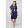 Dámská noční košile s krátkým rukávem Peříčko - tmavě modrá