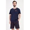 Pánské pyžamo šortky Rudolf - tmavě modrá