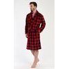 Pánský župan se šálovým límcem Kostka - červená
