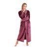 Dámský dlouhý župan se šálovým límcem FLORA vínová