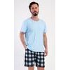Pánské pyžamo šortky Vašek - světle modrá