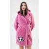 Dámský župan krátký s kapucí Panda - tmavě růžová