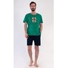 Pánské pyžamo šortky Méďa Happy - zelená