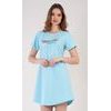 Dámská noční košile s krátkým rukávem Ella - světle tyrkysová