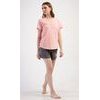 Dámské pyžamo šortky Motýlci - lososová