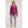 Dámské pyžamo dlouhé Andrea - malinová