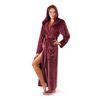 Dámský dlouhý hřejivý župan s kapucí SIENA mauve wine