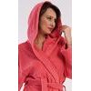 Dámský župan dlouhý s kapucí Jahoda - jahodová