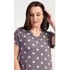Dámská noční košile s krátkým rukávem Puntík - tmavě šedá
