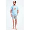 Pánské pyžamo šortky Pohodář - světle modrá