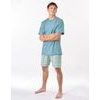 Pánské pyžamo krátké, šité, s potiskem 79188 - měsíc aqua