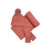 Čepice, rukavice, šála - špinavě růžová