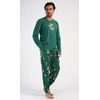 Pánské pyžamo dlouhé Muchomůrky - tmavě zelená