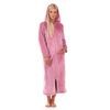 Dámský dlouhý hřejivý župan s kapucí a se zipem SIENA růžová