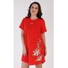 Dámská noční košile s krátkým rukávem Alena - červená