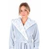Dámský dlouhý župan s kapucí FLORA světle modrá