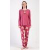 Dámské pyžamo dlouhé Pink bear - tmavě růžová