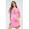 Dámská noční košile s krátkým rukávem Flowers - světle růžová