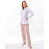 Dámské pyžamo dlouhé dámské, šité, s potiskem 19167 - bílá šedohnědá