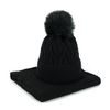 Sada pletené čepice a šály Lomnice černá