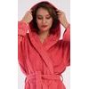 Dámský župan dlouhý s kapucí Jahoda - jahodová
