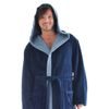 Pánský dlouhý savý župan s kapucí TAMPA duo tmavě modrá