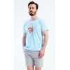 Pánské pyžamo šortky Pohodář - světle modrá