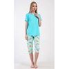 Dámské pyžamo kapri Papoušek - tyrkysová
