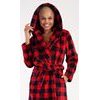 Dámský župan krátký s kapucí Kostka - červená
