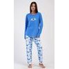 Dámské pyžamo dlouhé Dominika - modrá
