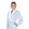 Dámský dlouhý župan se šálovým límcem FLORA světle modrá