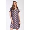 Dámská noční košile s krátkým rukávem Puntíky - hnědá