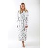 Dámský dlouhý župan s šálovým límcem Calypte Květiny a kolibříci