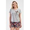 Dámské pyžamo šortky Motýli - šedá