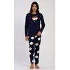 Dámské pyžamo dlouhé Méďa na obláčku - tmavě modrá