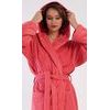 Dámský župan dlouhý s kapucí Jahoda - jahodová