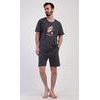 Pánské pyžamo šortky Ranní káva - tmavě šedá