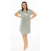 Dámská noční košile s krátkým rukávem Kopretiny - šedá