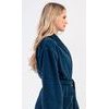 Dámský župan dlouhý se šálovým límcem Karolína - petrolejová